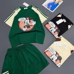 Đồ bộ nữ tay ngắn quần đùi in hình chất cotton xịn YM-1526