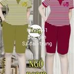 Đồ bộ nữ tay ngắn quần lững chất thun borip KH95441