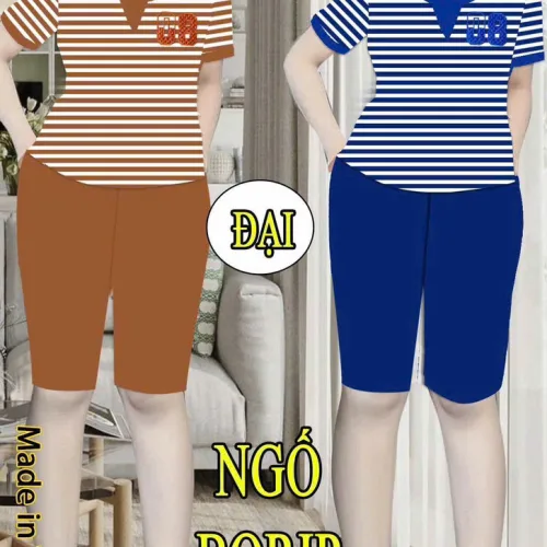 Đồ bộ nữ tay ngắn quần lững chất thun borip KH95441