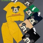Đồ bộ nữ tay ngắn quần lững in hình Mickey