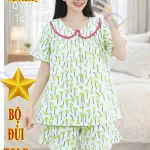 Đồ Bộ Nữ Tay Ngắn Quần Đùi Vải Tole QV 9026