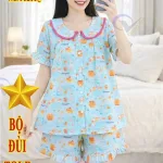 Đồ Bộ Nữ Tay Ngắn Quần Đùi Vải Tole QV 9026