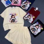 Đồ Bộ Nữ Tay Ngắn Quần Đùi Ym 2028326 Cotton 4 chiều quần lai bèo