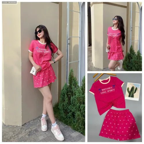 Đồ bộ nữ tay ngắn quần váy khánh la KL váy ct