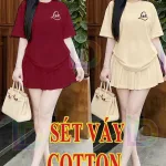 Đồ bộ nữ tay ngắn quần váy LD 96812 thun cotton 4 chiều