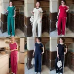 Đồ bộ nữ thể thao tay ngắn quần dài ống rộng KL-45026