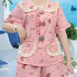 Đồ bộ nữ tiểu thư cổ bèo quần đùi HT 0229