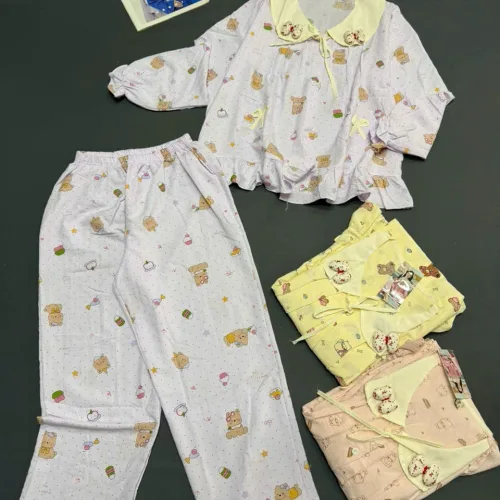 Đồ bộ nữ tiểu thư tay dài cotton hàn không giãn  HT-15236 - 115236