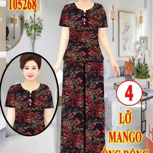 Đồ bộ nữ trung niên ống rộng MT 05268 chất mango