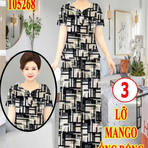 Đồ bộ nữ trung niên ống rộng MT 05268 chất mango