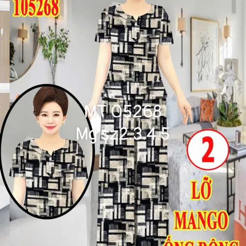 Đồ bộ nữ trung niên ống rộng MT 05268 chất mango