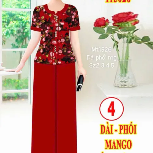 Đồ bộ nữ trung niên ống rộng quần dài tay ngắn nhiều size