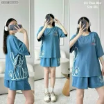 Đồ bộ quần đùi áo tay ngắn in hình thỏ bên hông lớn