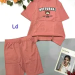 Đồ bộ quần lửng áo tay ngắn in chữ chú gấu nhỏ