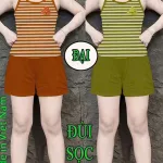 Đồ bộ sát nách quần đùi thun sọc nhí XS-909587