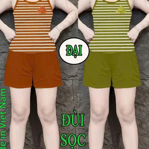 Đồ bộ sát nách quần đùi thun sọc nhí XS-909587