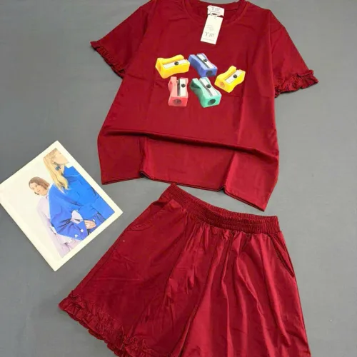 Đồ bộ thun nữ áo tay ngắn quần đùi bèo chất cotton 4 chiều