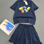 Đồ bộ thun nữ áo tay ngắn quần đùi bèo chất cotton 4 chiều