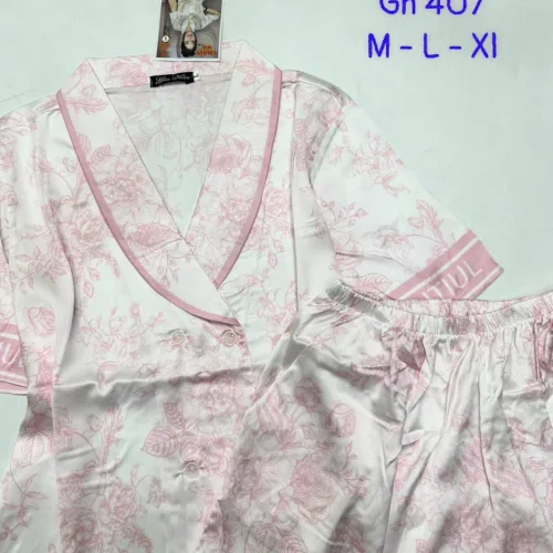 Đồ bộ vải  latin  pijama quần đùi  áo tay ngắn cổ xéo