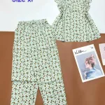 Đồ bộ vải tole áo sát nách quần lửng nhiều hoạ tiết size xl
