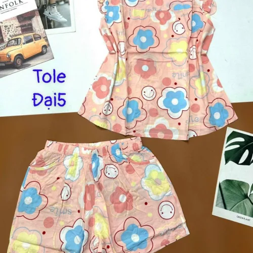 Đồ bộ vải tole số 5 quần đùi áo sát nách bèo