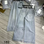 Quần Jeans Cotton Nữ Ống Suông Vải Dày Mềm Không Co Giãn Tôn Dáng