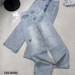 Quần Jeans Cotton Nữ Ống Suông Vải Dày Mềm Không Co Giãn Tôn Dáng