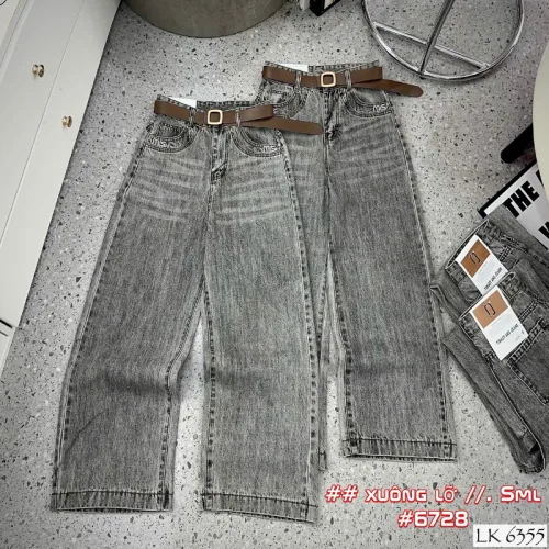 Quần Jeans Nữ Ống Rộng Vải Dày Mềm Không Co Giãn Có Nhiều Mẫu Cực Xinh