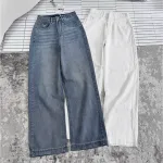 Quần Jeans Nữ Ống Rộng Vải Dày Mềm Không Co Giãn Phối Nơ Ở Túi Quần Cực Xinh