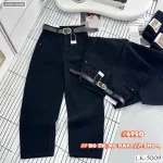 Quần Jeans Nữ Ống Suông Vải Dày Mềm Không Co Giãn Tôn Dáng