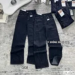 Quần Jeans Nữ Ống Suông Vải Dày Mềm Không Co Giãn Tôn Dáng