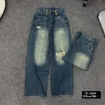 Quần Jeans Nữ Ống Suông Vải Dày Mềm Không Co Giãn Tôn Dáng Bền Đẹp - 5641