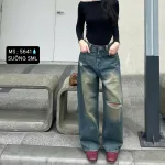 Quần Jeans Nữ Ống Suông Vải Dày Mềm Không Co Giãn Tôn Dáng Bền Đẹp - 5641