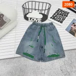 Quần Jeans Nữ Ngố Rách Vải Màu/Phối Sọc Caro - Quần Jean Lưng Thun Đẹp Dày Mềm Không Co Giãn
