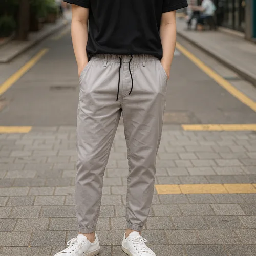 Quần Jogger Nam Co Giãn Màu Xám