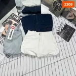 Quần Short Jean Nữ Thêu Logo - Quần Short Kaki Kiểu - Quần gIả Váy Dây Không Co Giãn Đứng Form Chuẩn
