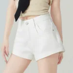 Quần Short Jean Trơn Nữ Không Co Giãn Đứng Form Chuẩn - Có 5 Màu Mặc Cực Xinh