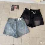 Quần Short Jean Trơn Nữ Không Co Giãn Đứng Form Chuẩn Mặc Cực Xinh