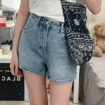 Quần Short Jean Trơn Nữ Không Co Giãn Đứng Form Chuẩn Mặc Cực Xinh