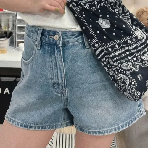 Quần Short Jean Trơn Nữ Không Co Giãn Đứng Form Chuẩn Mặc Cực Xinh