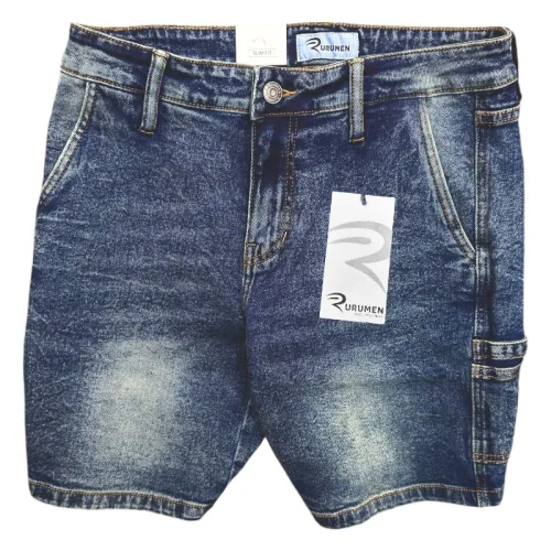 Quần Short Jeans Nam Rurumen Cao Cấp Chất Liệu Co Giãn (Có size 36)