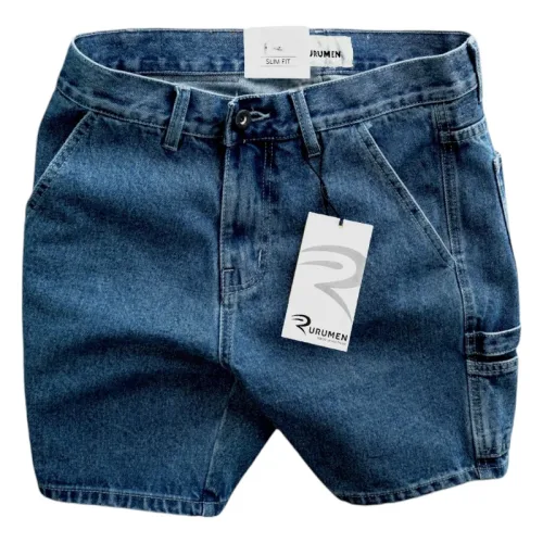 Quần Short Jeans Nam Rurumen Cao Cấp Chất Liệu Co Giãn (Có size 36)