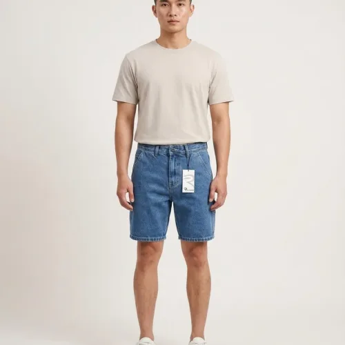 Quần Short Jeans Nam Rurumen Cao Cấp Chất Liệu Co Giãn (Có size 36)