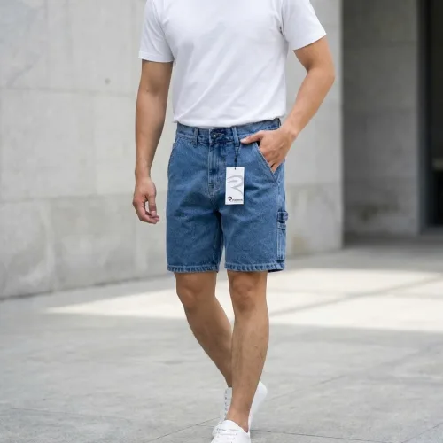 Quần Short Jeans Nam Rurumen Cao Cấp Chất Liệu Co Giãn (Có size 36)