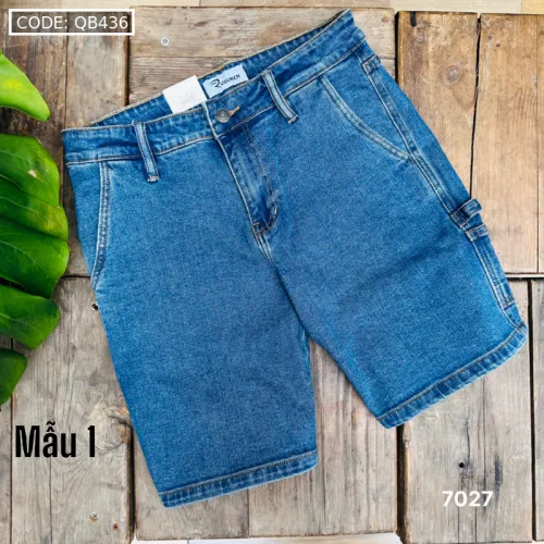 Quần Short Jeans Nam Rurumen Cao Cấp Chất Liệu Co Giãn (Có size 36)