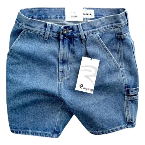 Quần Short Jeans Nam Rurumen Cao Cấp Chất Liệu Co Giãn (Có size 36)