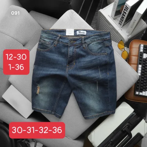 Quần Short Jeans Nam Rurumen Cao Cấp Chất Liệu Co Giãn Size Từ 50kg-90kg (Có size 36)