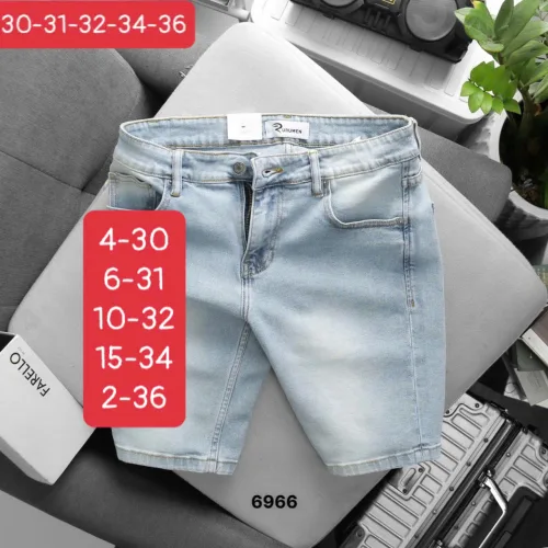 Quần Short Jeans Nam Rurumen Cao Cấp Chất Liệu Co Giãn Size Từ 50kg-90kg (Có size 36)