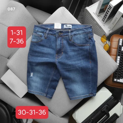 Quần Short Jeans Nam Rurumen Cao Cấp Chất Liệu Co Giãn Size Từ 50kg-90kg (Có size 36)