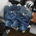 Quần Short Jeans Nam Rurumen Cao Cấp Chất Liệu Co Giãn Size Từ 50kg-90kg (Có size 36)